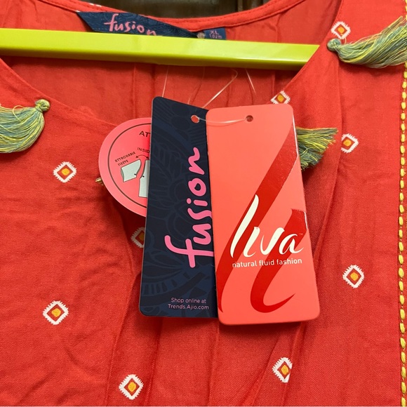 Bright pink sleeveless dress & kurti - Picture 6 of 7